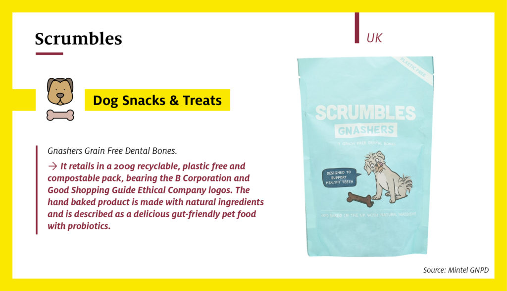 Scrumbles Gnashers Grain Free Dental Bones in a plastic free and compostable packaging (UK)