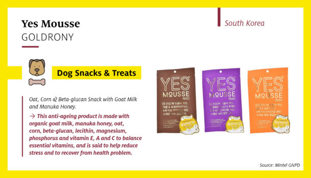 Goldrony has launched a range of microwaveable mousse snacks with functional benefits for dogs. Each mousse is formulated with organic goat milk and manuka honey and features a selection of superfood ingredients, touting functional benefits.